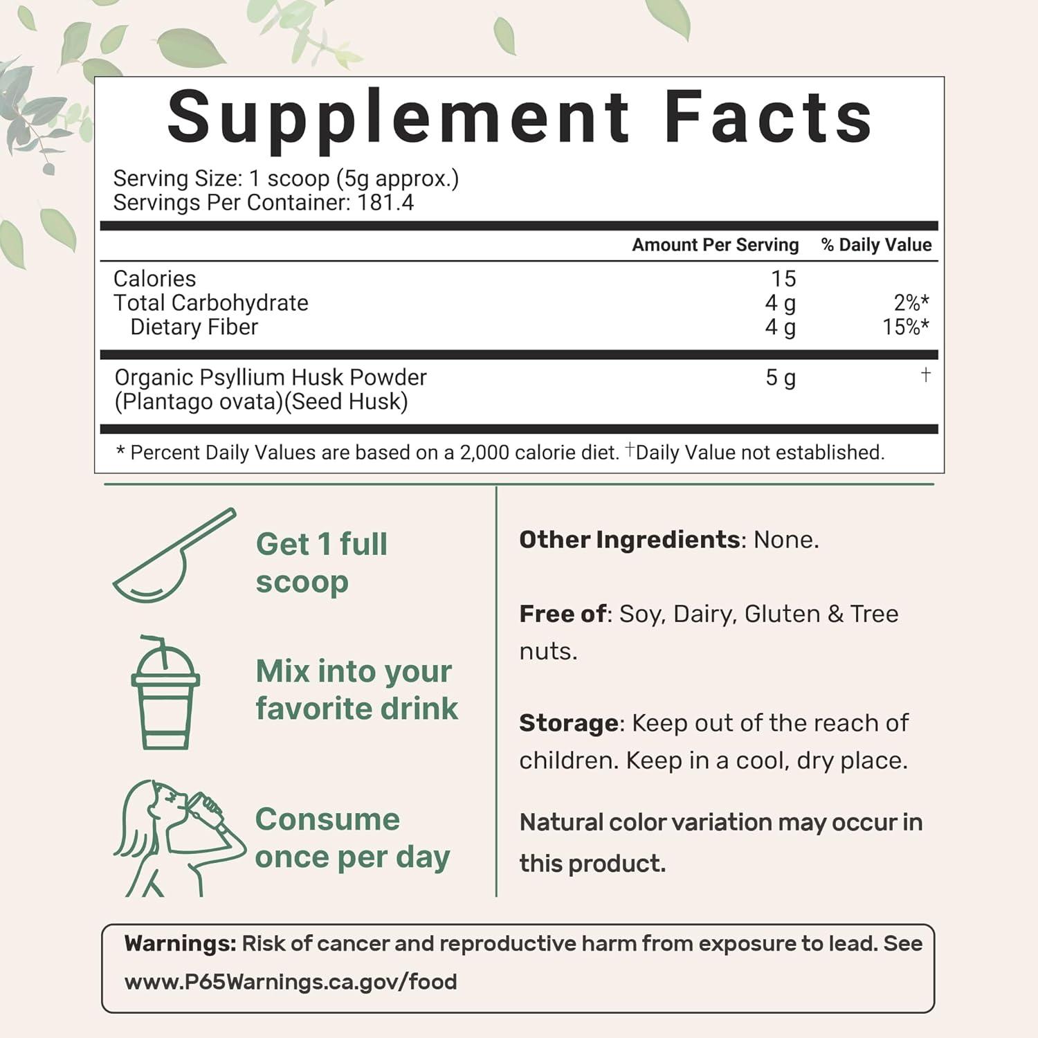 image:imageMicro Ingredients Organic Psyllium Husk Powder 2lbs 32oz Daily Soluble Fiber Supplement India Origin Natural Prebiotics amp Probiotics Supports Digestive HealthNonGMO Keto Friendly Vegan