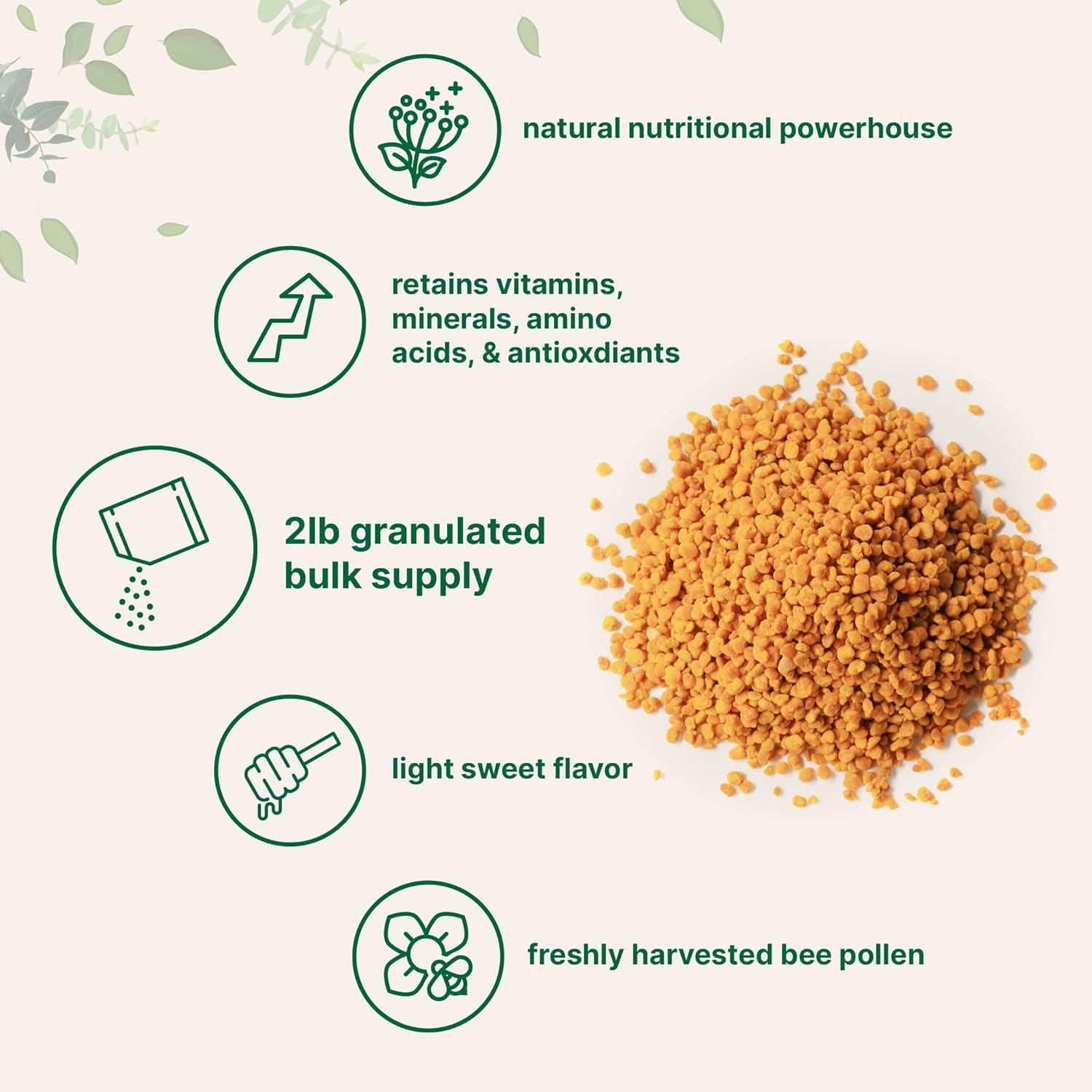 image:imageMicro Ingredients Pure Bee Pollen Granules 2 lb Fresh Harvest Raw amp Natural Superfood Rich in B Vitamins Minerals Protein amp Antioxidants Keto NonGMO