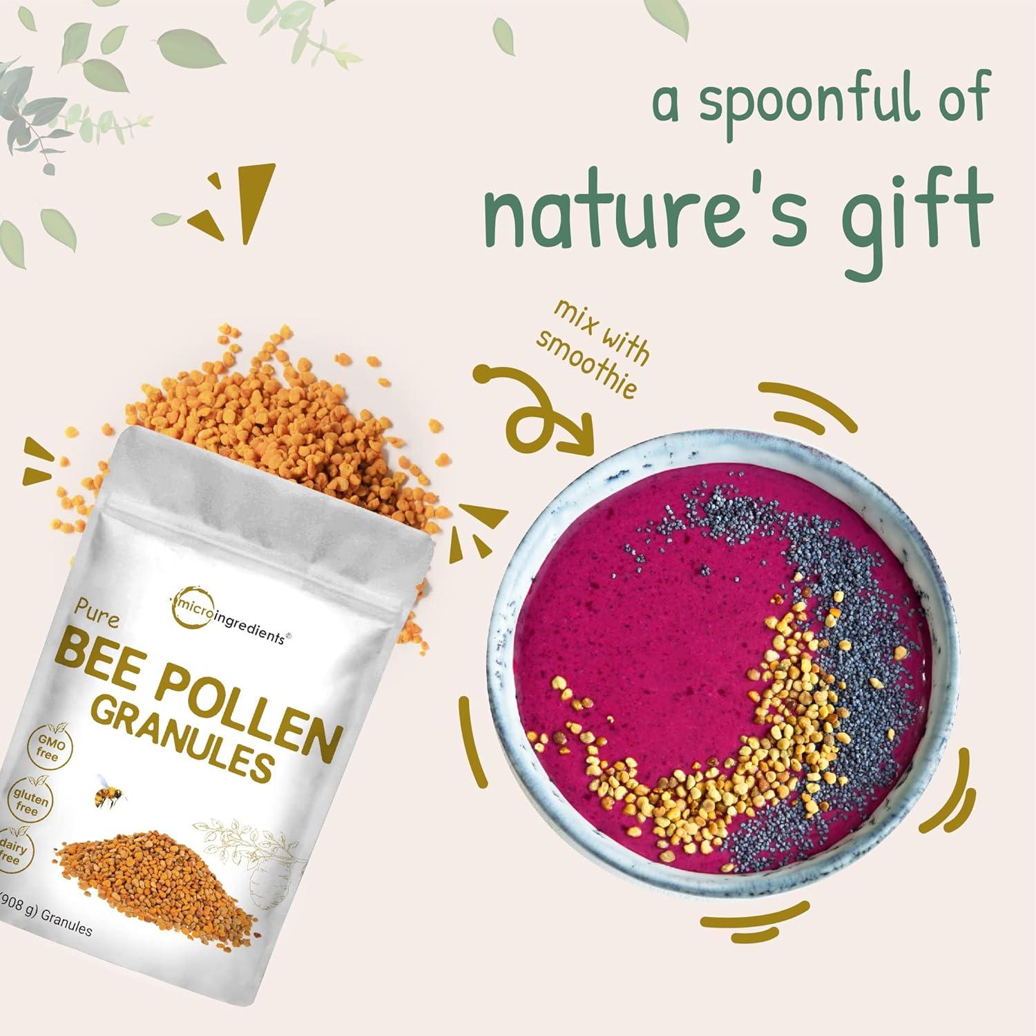 image:imageMicro Ingredients Pure Bee Pollen Granules 2 lb Fresh Harvest Raw amp Natural Superfood Rich in B Vitamins Minerals Protein amp Antioxidants Keto NonGMO