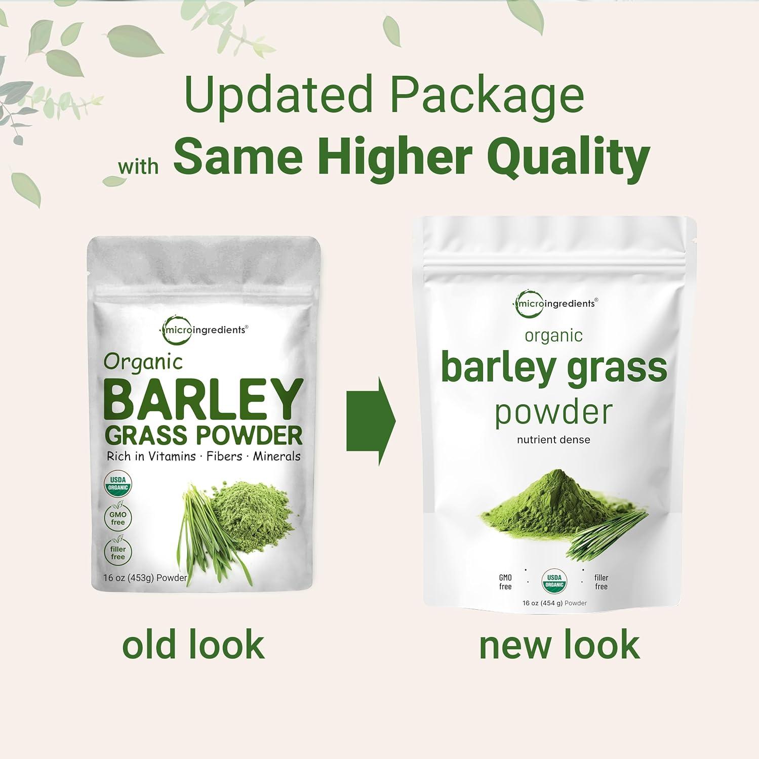 image:imageOrganic Barley Grass Powder 16 Ounces US Grown Rich in Vitamins Minerals Fibers amp Antioxidants Superfood Greens Mix for Immune Health and Digestion Support NonGMO