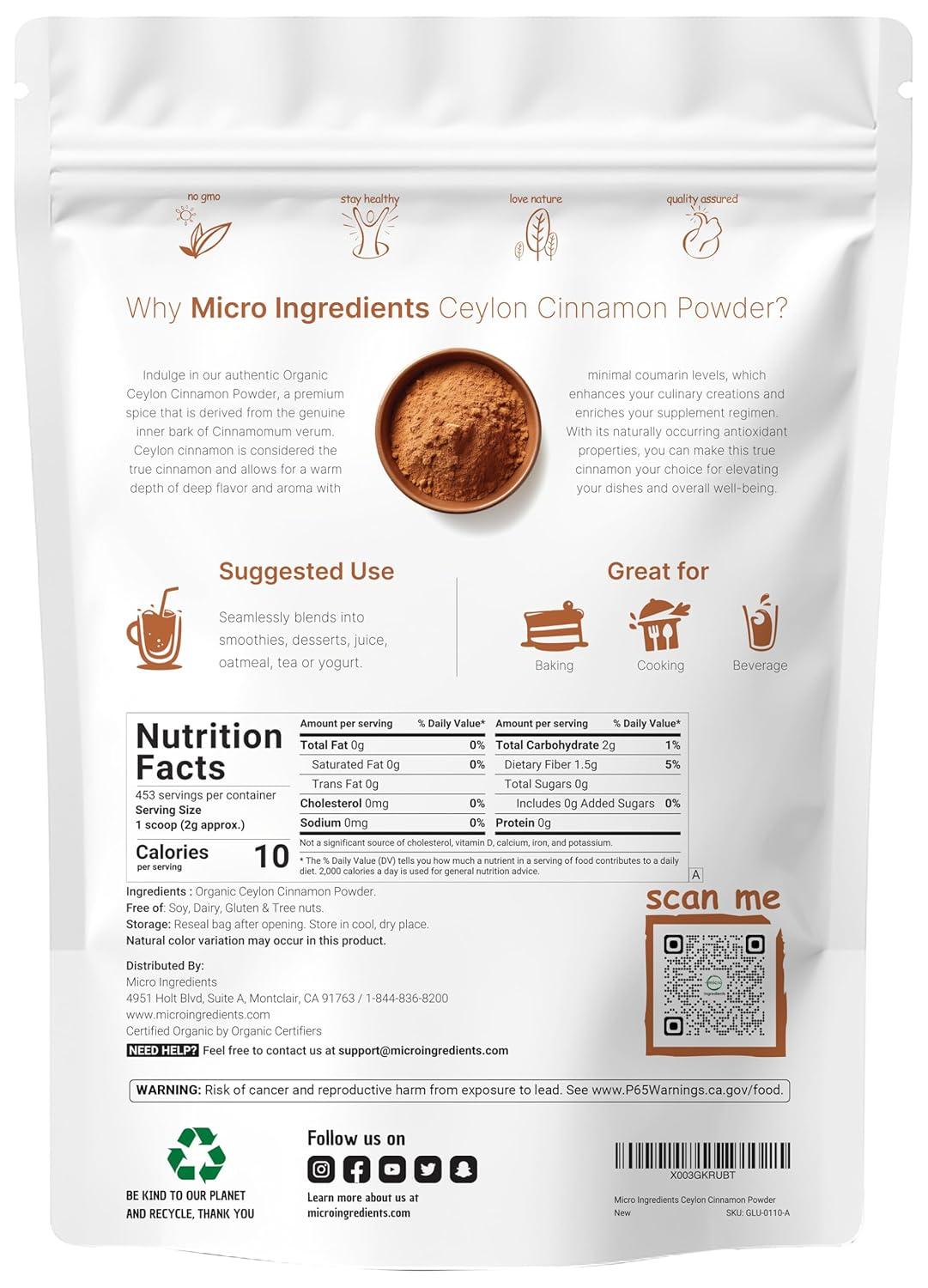 image:imageOrganic Ceylon Cinnamon Powder 2 lb Premium Sri Lanka Source Sweet amp Earthy Flavor Great for Baking Cooking amp Drinks Additive Free NonGMO Bulk Supply2 Pound Pack of 1