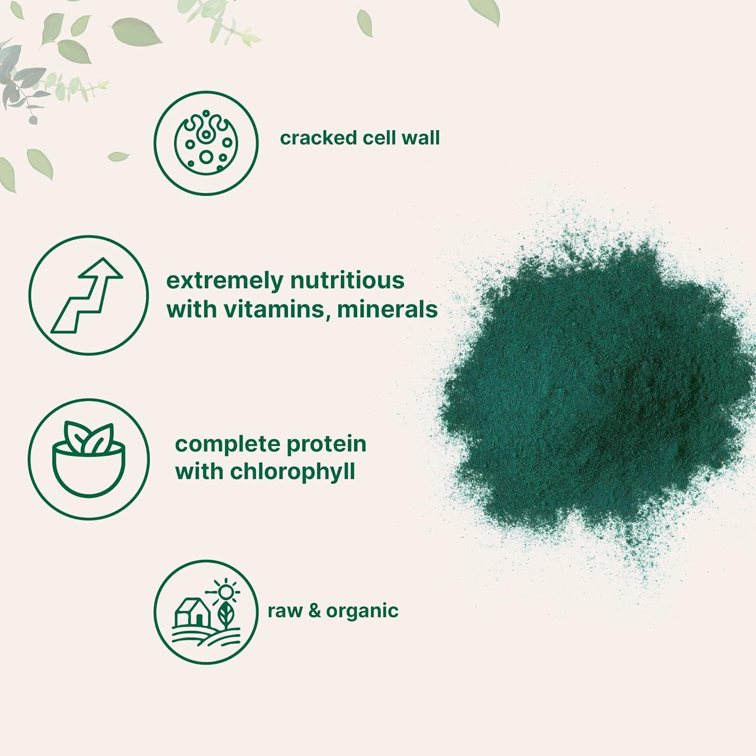 image:imageOrganic Chlorella Powder 10 Ounce Broken Cell Wall Rich in Vegan Proteins amp Vitamins Raw Bulk Premium Chlorella Supplement Vegan Friendly NonIrradiation
