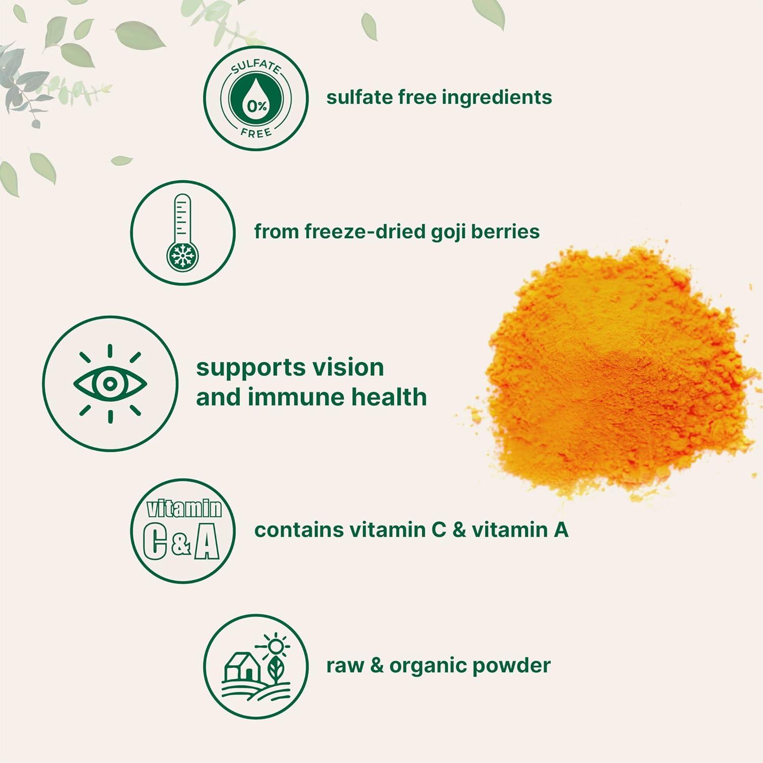 image:imageOrganic Goji Powder 16 Ounces 100 Natural Fruit Source FreezeDried Berries Sulfate amp Additive Free Great Flavor for Drinks Snacks amp Beverages NonGMO amp Vegan