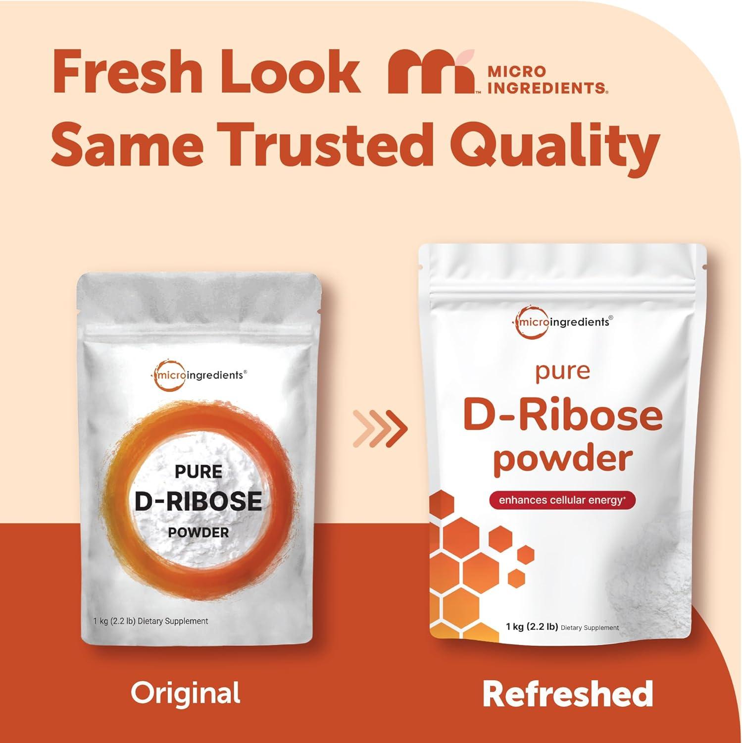 image:imagePure D Ribose Powder 1 KG 22 Pound amp 200 Servings Hair Support Supplement Natural Simple Sugar Dissolves Clear Pharmaceutical Grade Filler Free No GMOs No Gluten amp Water Soluble