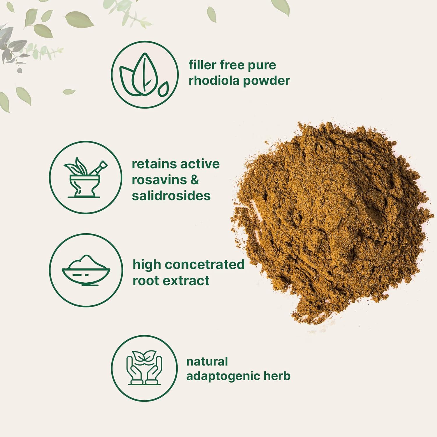 image:imageRhodiola Rosea Root Extract 50g Powder Adaptogenic Herb Based Supplement with Active Rosavins amp Salidrosides Supports Energy amp Relaxation No GMOs Filler Free