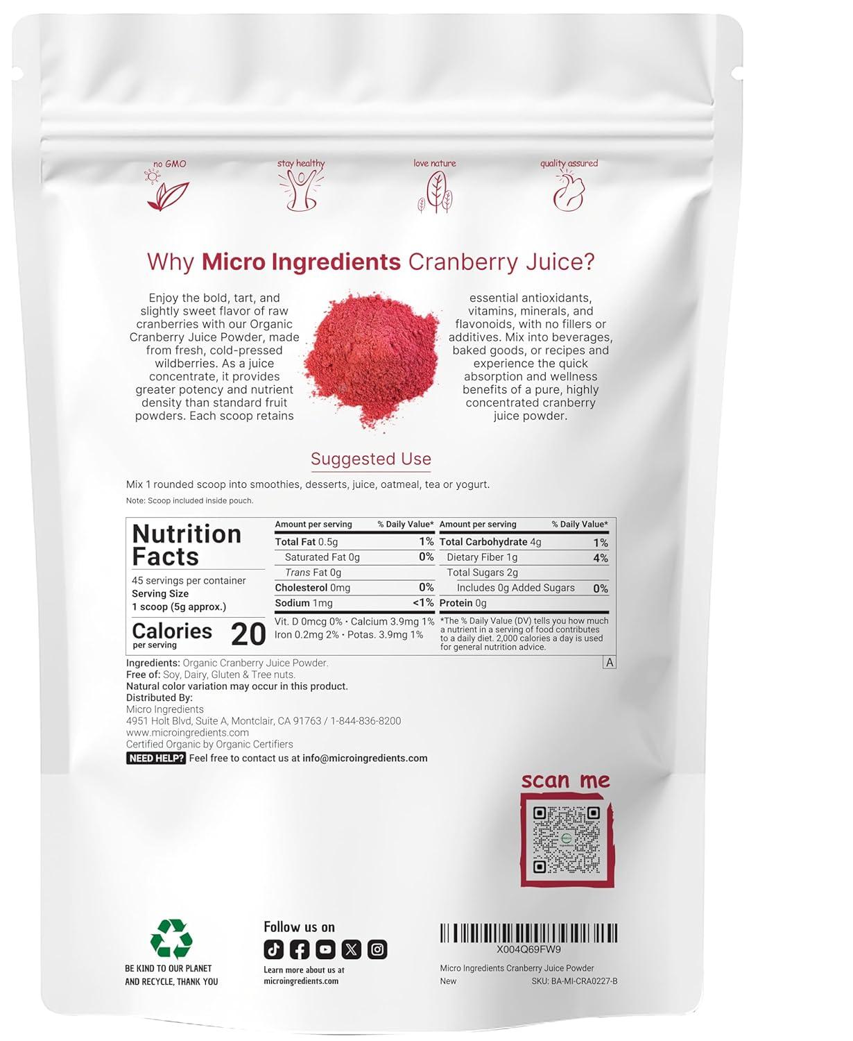 image:imageSustainably US Grown Organic Cranberry Juice Powder Wild Cranberry Supplements Cold Pressed 8 Ounce Supports Urinary Tract Cleanse amp Prostate Health Filler Free Water Soluble Pet Friendly