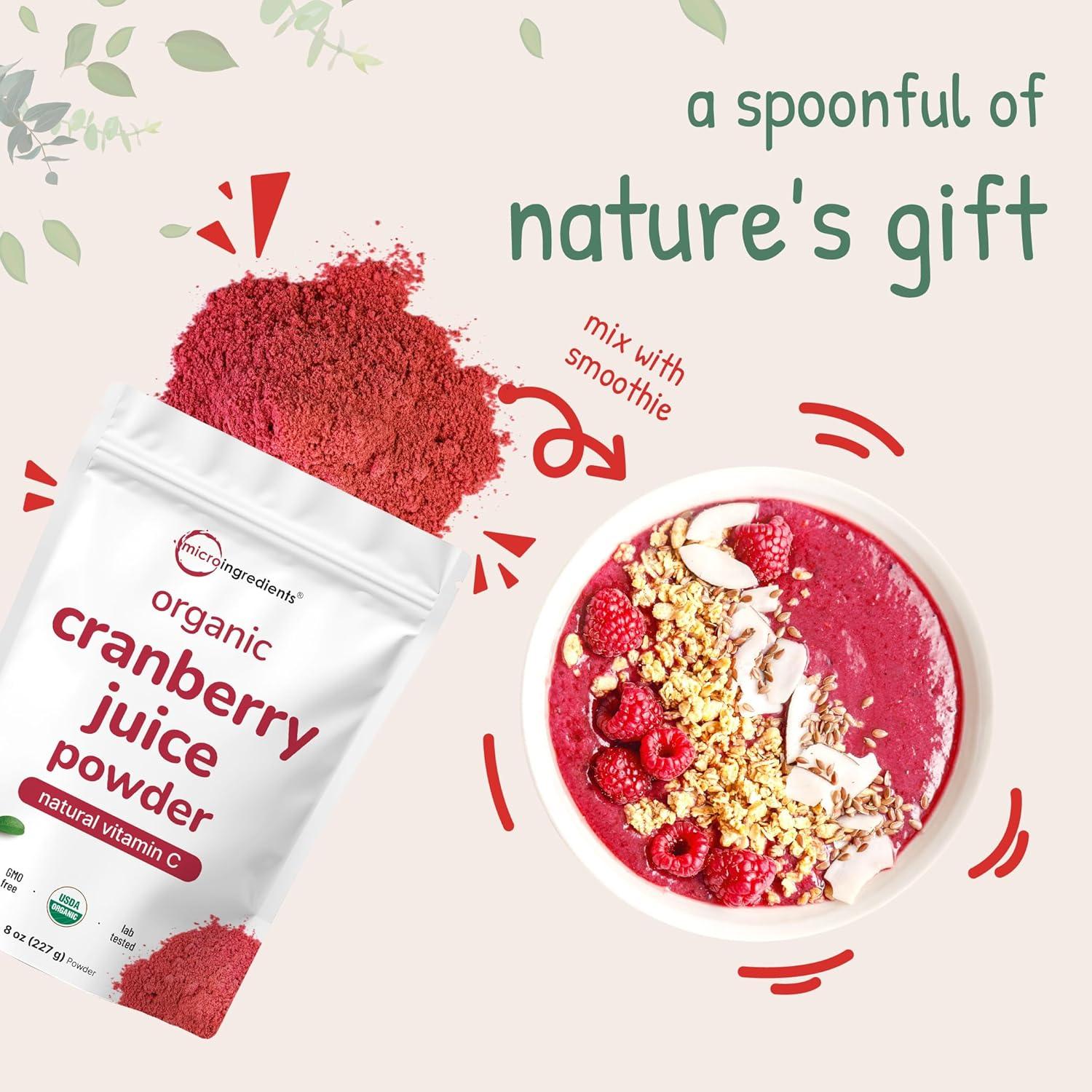 image:imageSustainably US Grown Organic Cranberry Juice Powder Wild Cranberry Supplements Cold Pressed 8 Ounce Supports Urinary Tract Cleanse amp Prostate Health Filler Free Water Soluble Pet Friendly