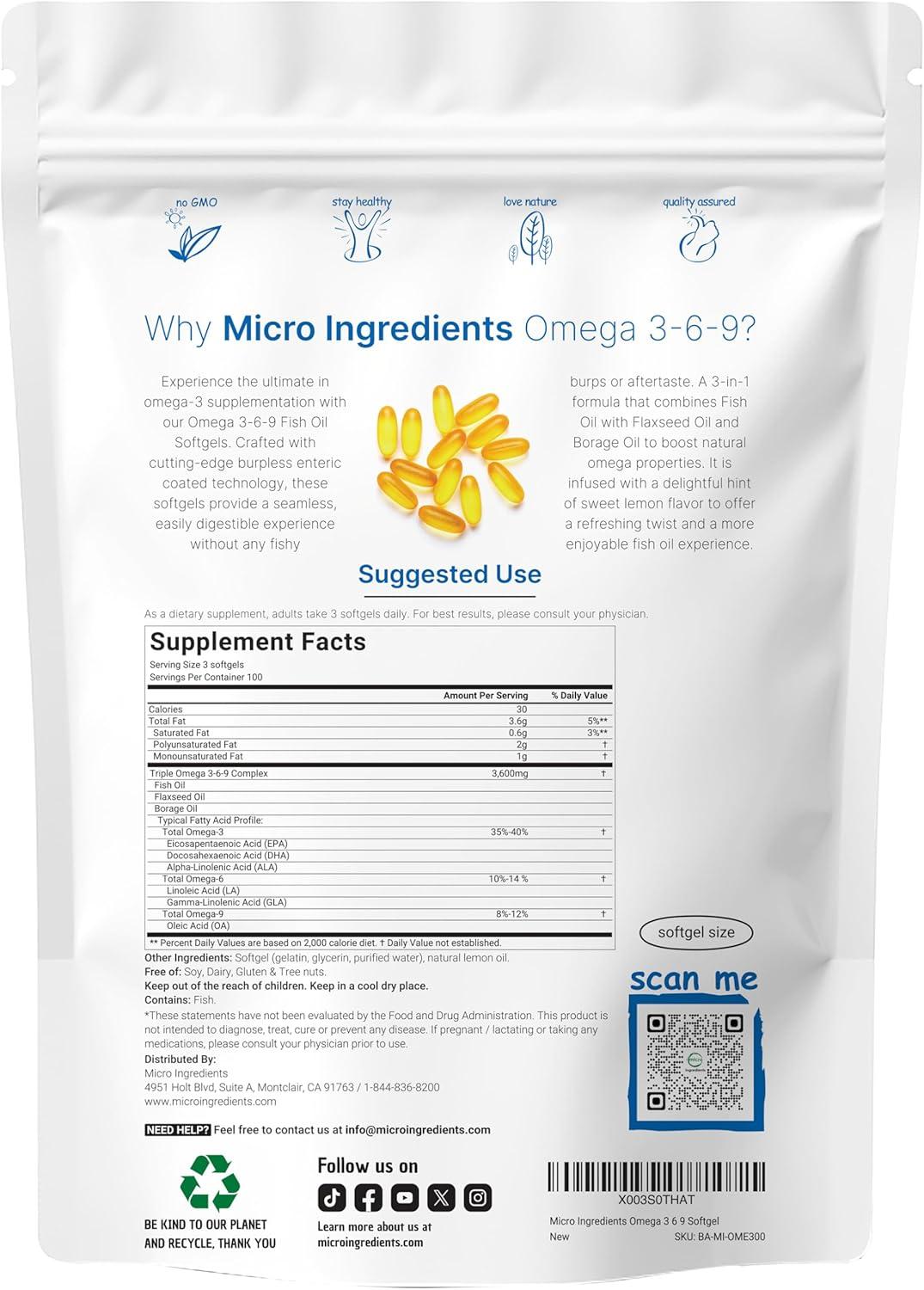 image:imageUltra Omega 369 3600mg Per Serving 300 Burpless Softgels Lemon Flavor Blend of Fish Flaxseed Borage Oils Bioavailable Source NonGMO No Gluten Mercury Free