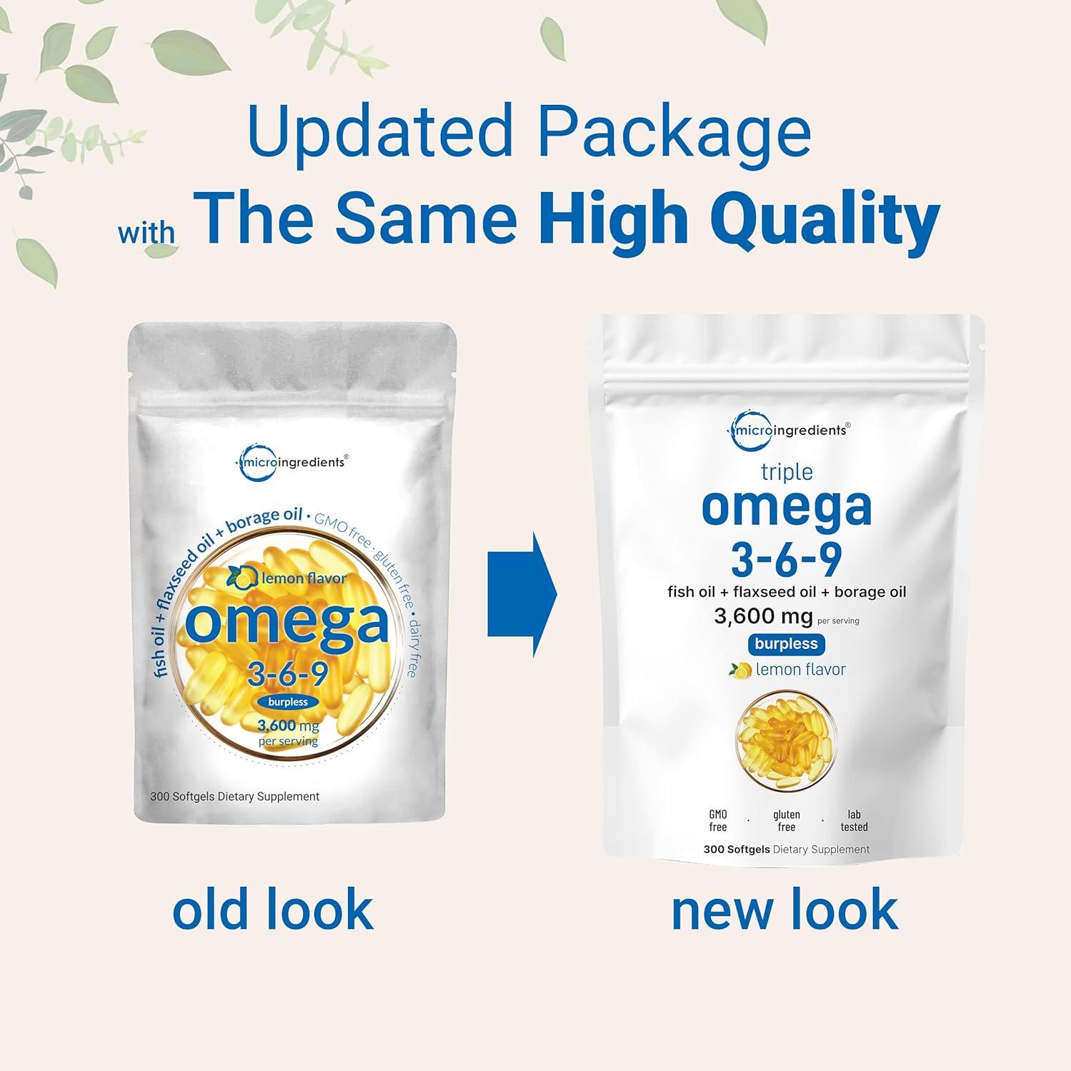 image:imageUltra Omega 369 3600mg Per Serving 300 Burpless Softgels Lemon Flavor Blend of Fish Flaxseed Borage Oils Bioavailable Source NonGMO No Gluten Mercury Free