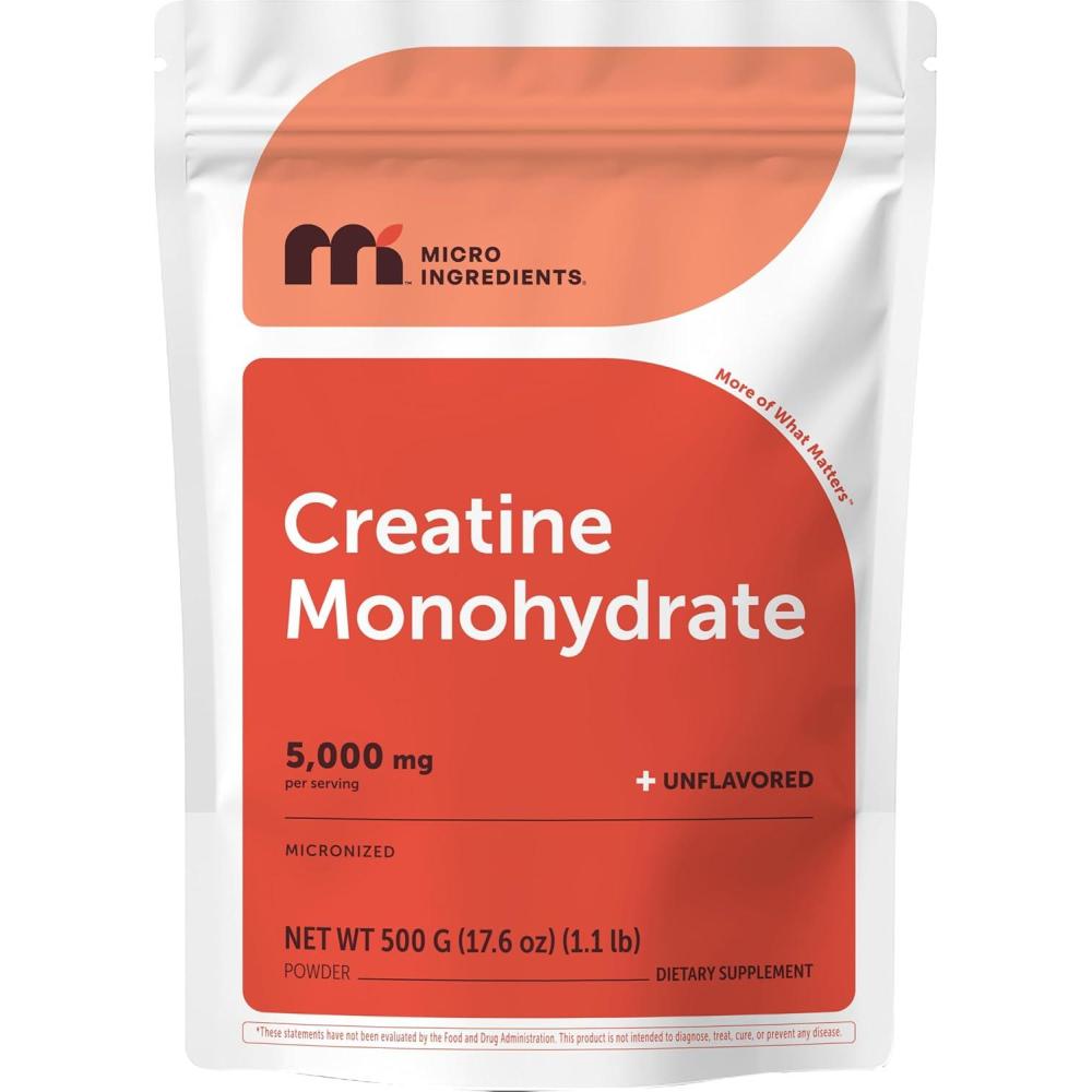 image:imageMicro Ingredients Creatine Monohydrate Powder 1 kg 22 Lbs 5000mg Per Serv Micronized Creatine Powder Unflavored No Filler Keto amp Vegan Easy Dissolve Pre Workout for Women amp Men11 Pound Pack of 1