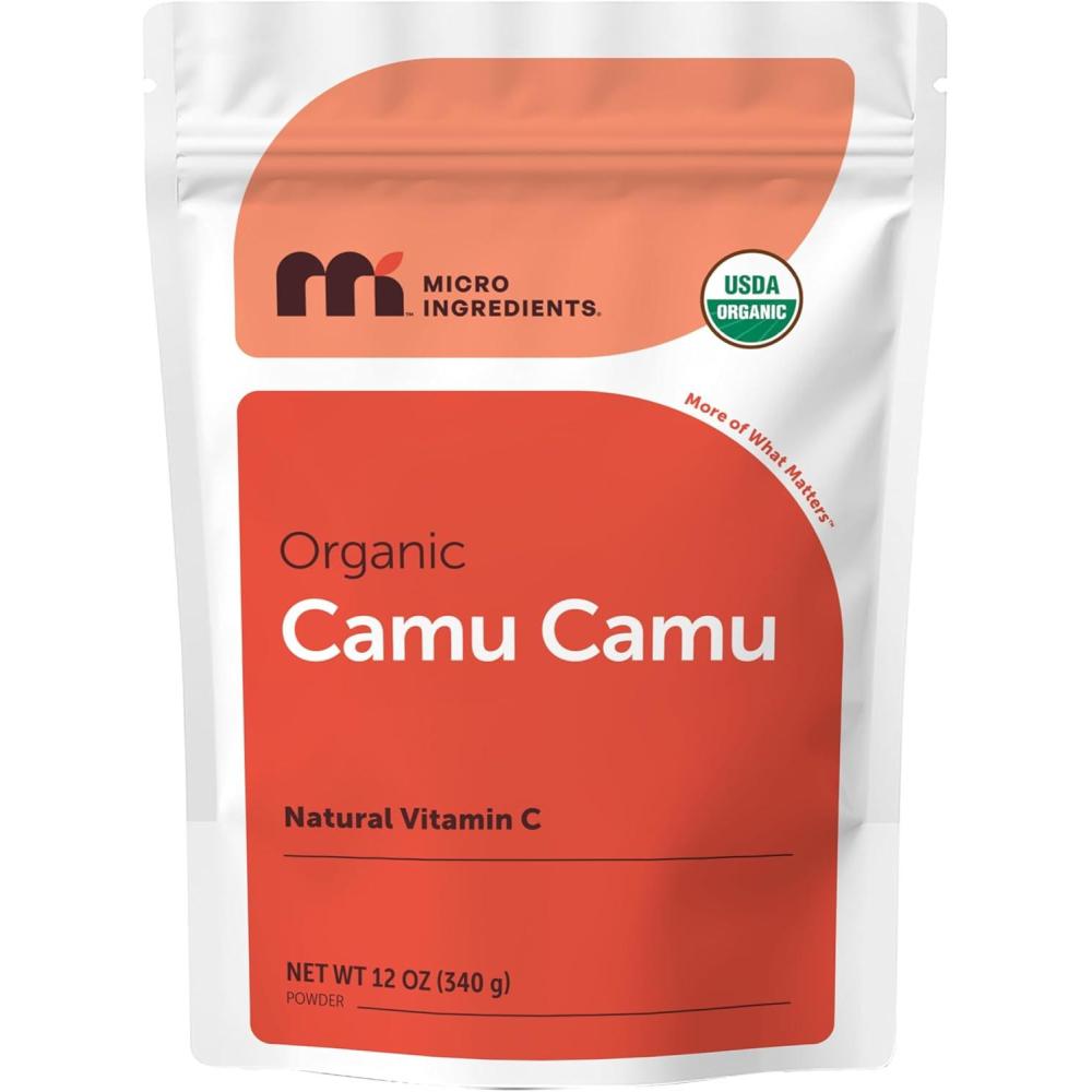 image:imageMicro Ingredients Organic Camu Camu Powder 12 oz Freshly Harvested Berry Source Source of Naturally Occurring Vitamin C NonGMO Vegan Friendly