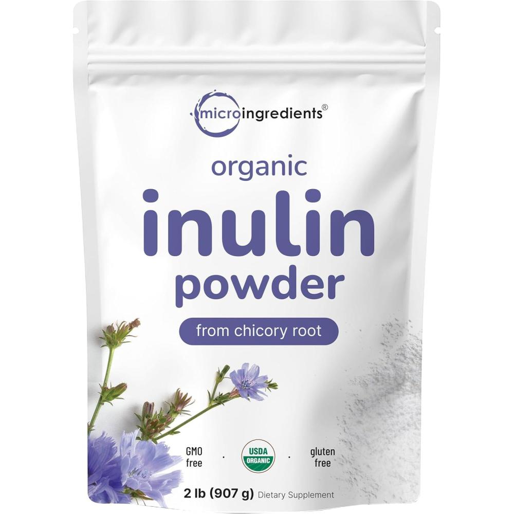image:imageMicro Ingredients Organic Inulin Fiber Powder 2lb  Natural Prebiotic to Support Digestive amp Gut Health  Soluble Easily Digestible  Unflavored Vegan