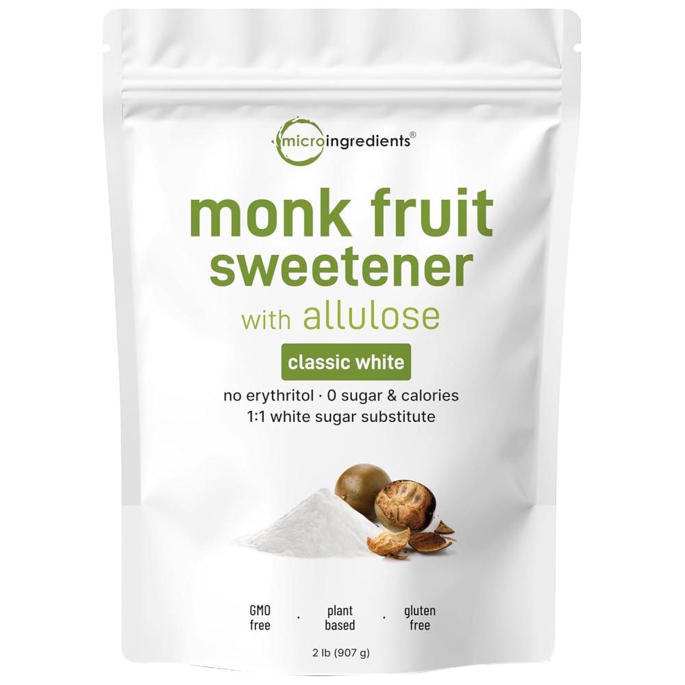 image:imageMonk Fruit Sweetener with Allulose 2 lbs No Erythritol No Aftertaste 11 White Sugar Substitute Keto amp Vegan Friendly Zero Calorie Great for Drinks Coffee Tea Cookies NonGMO