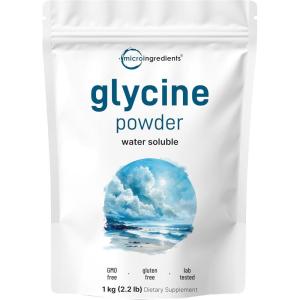 Micro Ingredients Glycine Powder, 1KG (2.2 Pounds), Glycine 1000mg Per Serving, Water Soluble and Products of USA(2.2 Pound (Pack of 1))