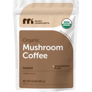 Micro Ingredients Organic Instant 10 in 1 Mushroom Coffee Powder, 28 Ounce (317 Servings) | Premium Arabica Coffee with Lion’s Mane, Chaga, Reishi & More(14 Ounce (Pack of 1))