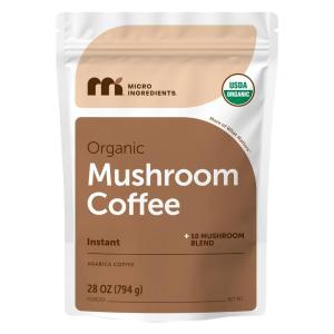 Micro Ingredients Organic Instant 10 in 1 Mushroom Coffee Powder, 28 Ounce (317 Servings) | Premium Arabica Coffee with Lion’s Mane, Chaga, Reishi & More(28 Ounce (Pack of 1))