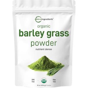Organic Barley Grass Powder, 16 Ounces | US Grown | Rich in Vitamins, Minerals, Fibers, & Antioxidants | Superfood Greens Mix for Immune Health and Digestion Support | Non-GMO