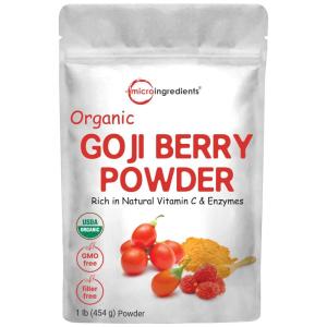 Organic Goji Powder, 16 Ounces | 100% Natural Fruit Source | Freeze-Dried Berries | Sulfate & Additive Free | Great Flavor for Drinks, Snacks, & Beverages | Non-GMO & Vegan