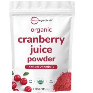 Sustainably US Grown, Organic Cranberry Juice Powder (Wild Cranberry Supplements Cold Pressed), 8 Ounce | Supports Urinary Tract Cleanse & Prostate Health* | Filler Free, Water Soluble, Pet Friendly