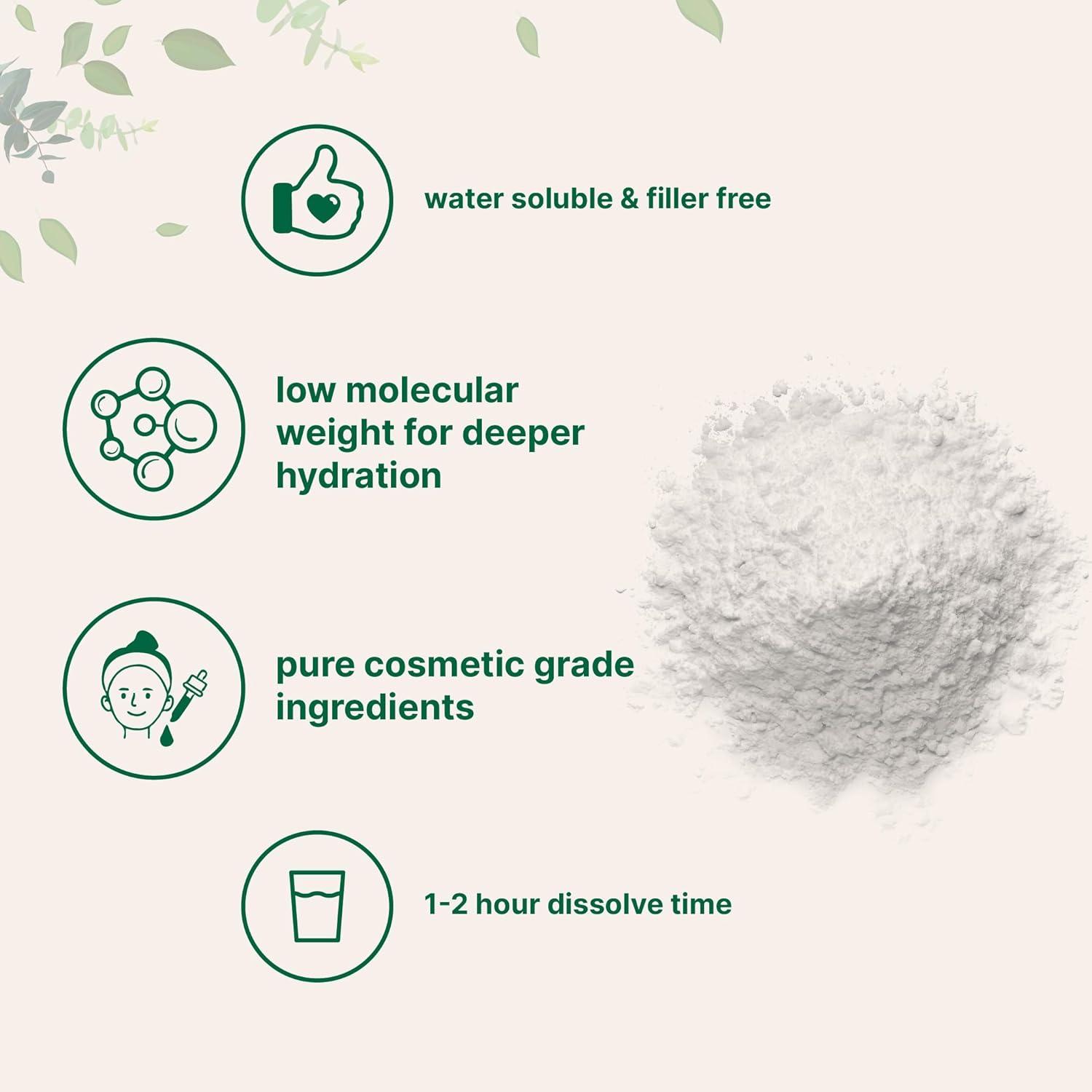 image:imageHyaluronic Acid Serum Powder 100 Grams Low Molecular Weight Cosmetics Grade Skin Hydration and Moisture Support Supplements Vegan Water Soluble Within 2 Hours352 Ounce Pack of 1