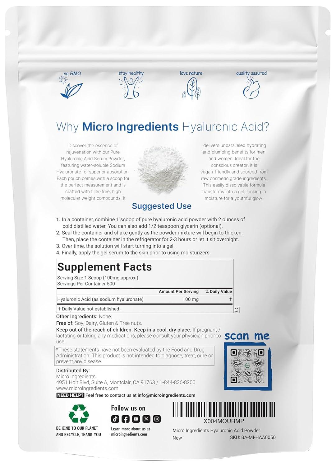 image:imageHyaluronic Acid Serum Powder 100 Grams Low Molecular Weight Cosmetics Grade Skin Hydration and Moisture Support Supplements Vegan Water Soluble Within 2 Hours176 Ounce Pack of 1