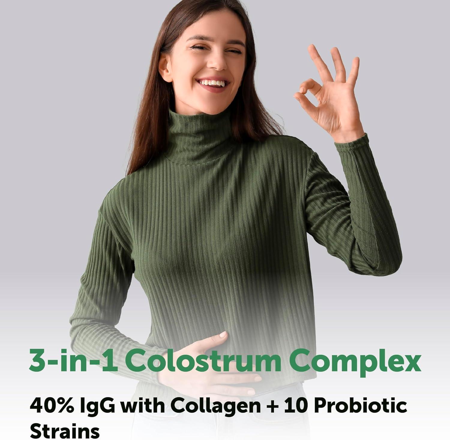 image:imageMicro Ingredients Bovine Colostrum 1000 mg Per Serving 240 Capsules 40 IgG with Collagen amp Probiotics Colostrum Supplement with 10 Probiotic Strains NonGMO Gluten Free