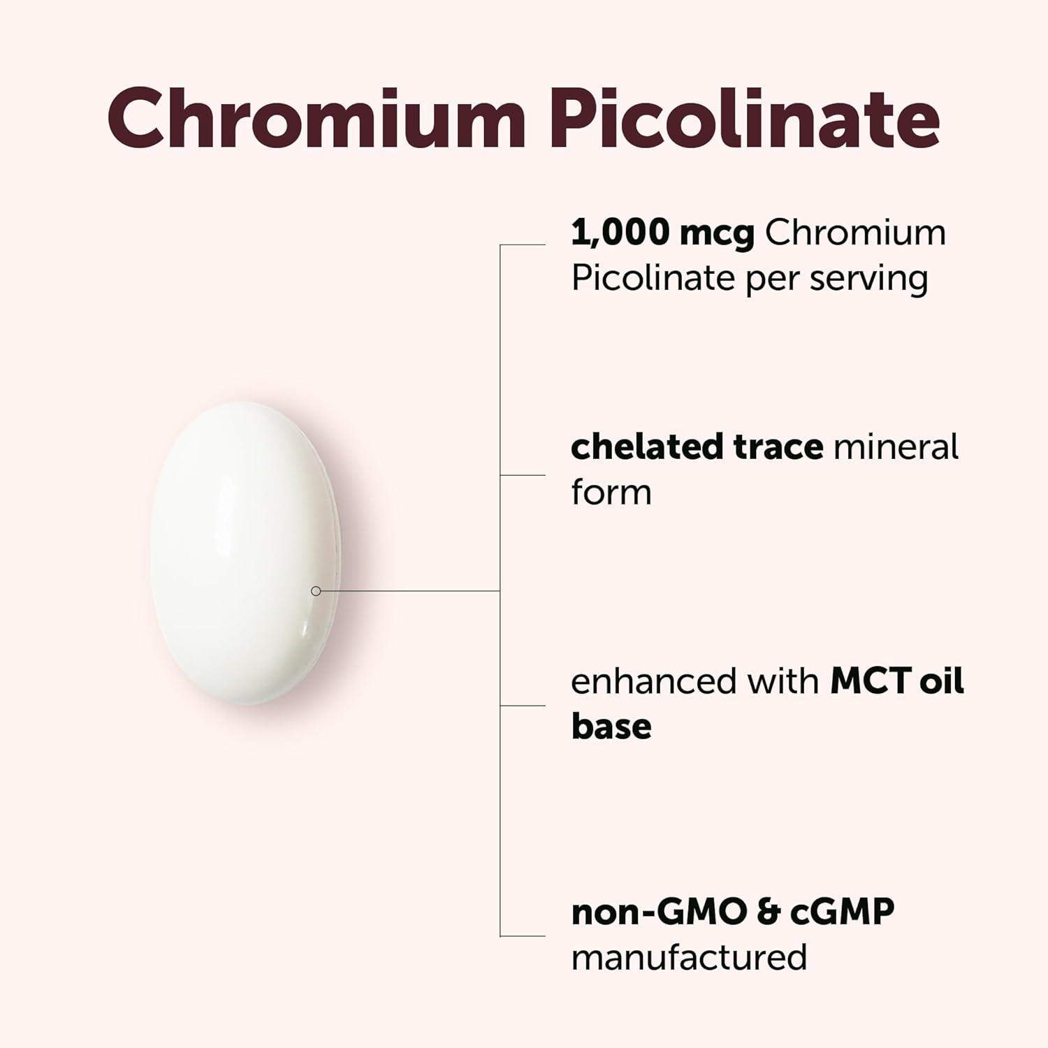 image:imageMicro Ingredients Chromium Picolinate 1000 mcg Per Serving 500 Softgels 1 Year Supply Chelated Essential Mineral Supplement with MCT Oil NonGMO