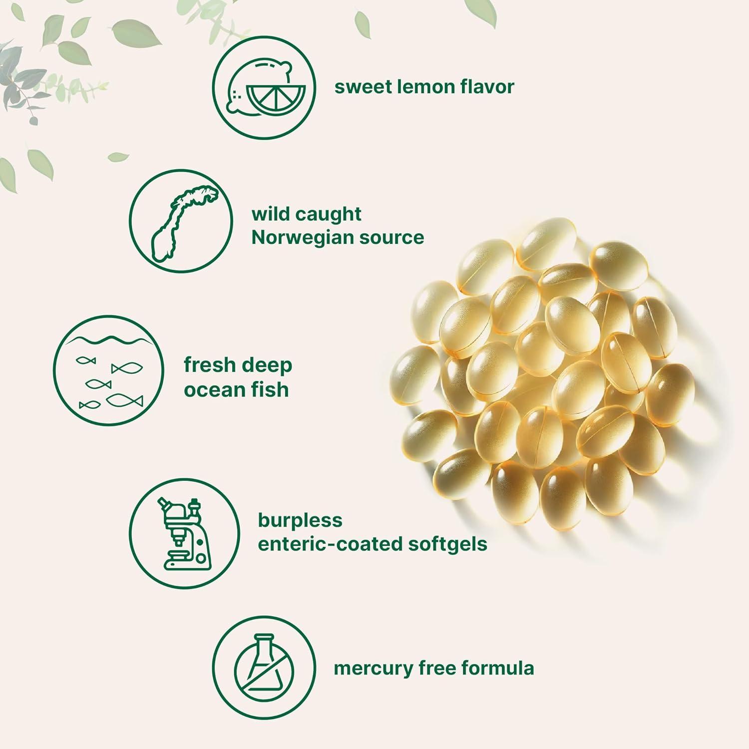 image:imageMicro Ingredients Extra Strength Omega 3 Fish Oil Supplements 1000mg Per Serving 300 Softgels Lemon Flavored Burpless EPA 180mg DHA 120mg Deep Sea Fish