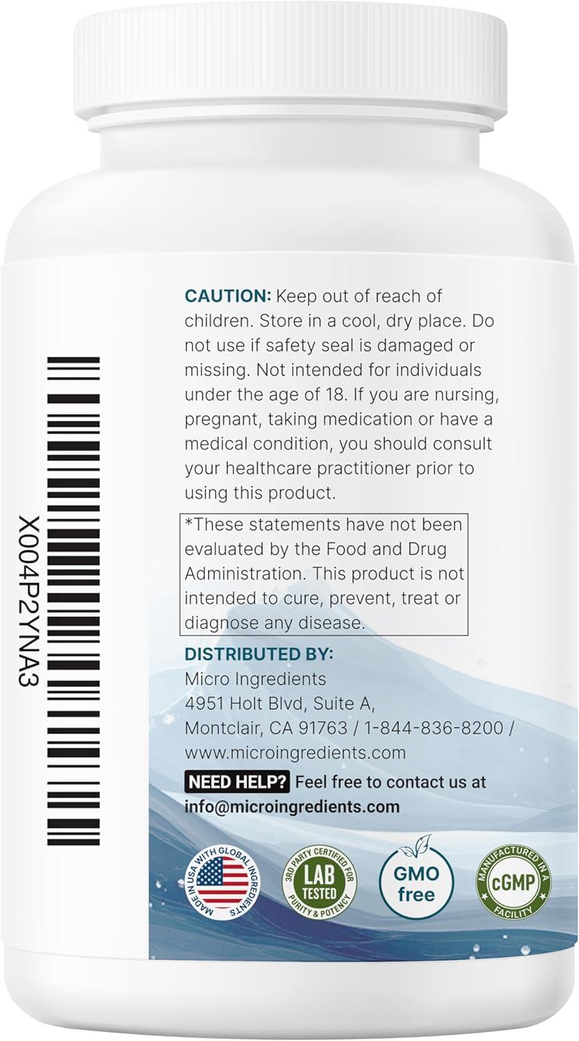 image:imageMicro Ingredients Pure Magnesium Complex 300 Capsules Triple Magnesium Glycinate Malate Taurate with Vitamin C 100 Chelated Supports Muscles Nerves amp Energy Only Active Ingredients