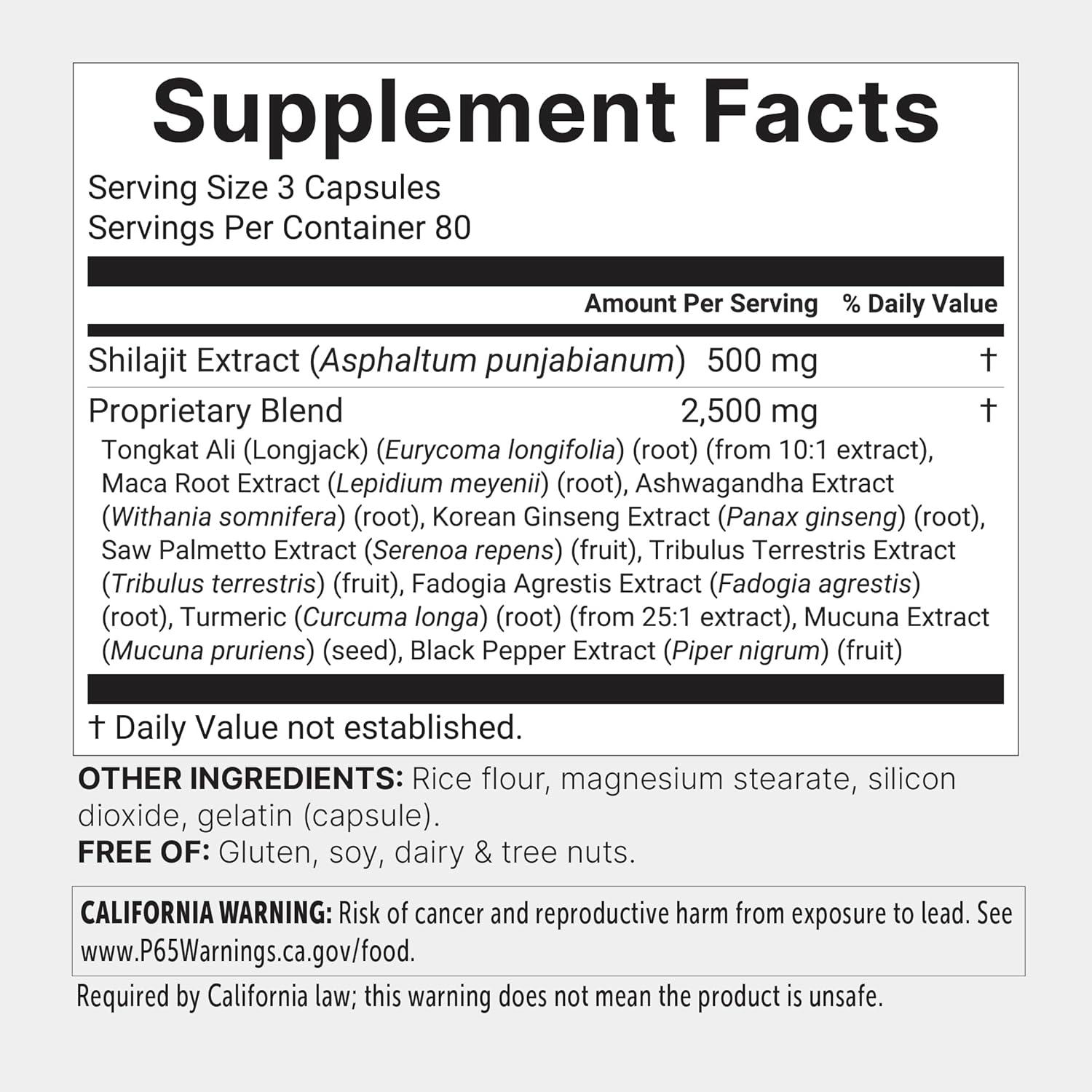 image:imageMicro Ingredients Shilajit 11in1 Complex for Men amp Women 240 Capsules High Potency Shilajit Extract with Naturally Occurring Fulvic Acid Maca Root Tongkat Ali Ginseng Black Pepper amp More