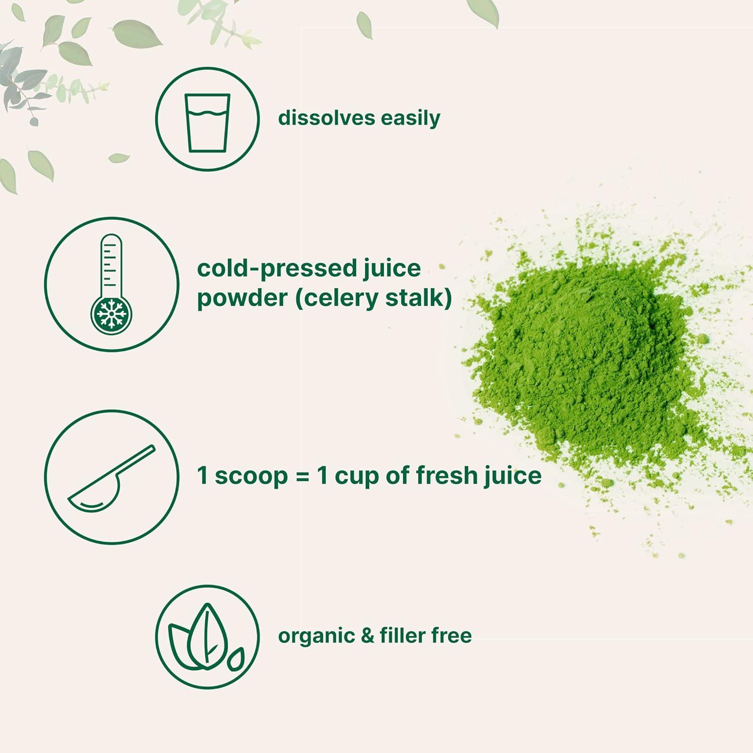 image:imageOrganic Celery Juice Powder 20 Ounce 125 Pound 70 Serving Celery Detox and Cold Pressed Rich in Immune Vitamin C and Minerals Vegan