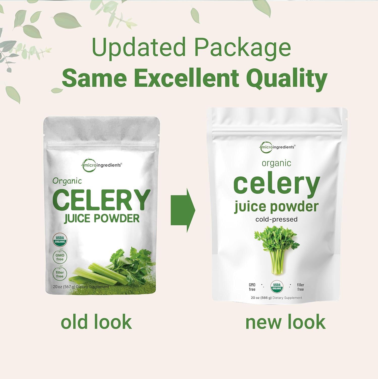 image:imageOrganic Celery Juice Powder 20 Ounce 125 Pound 70 Serving Celery Detox and Cold Pressed Rich in Immune Vitamin C and Minerals Vegan
