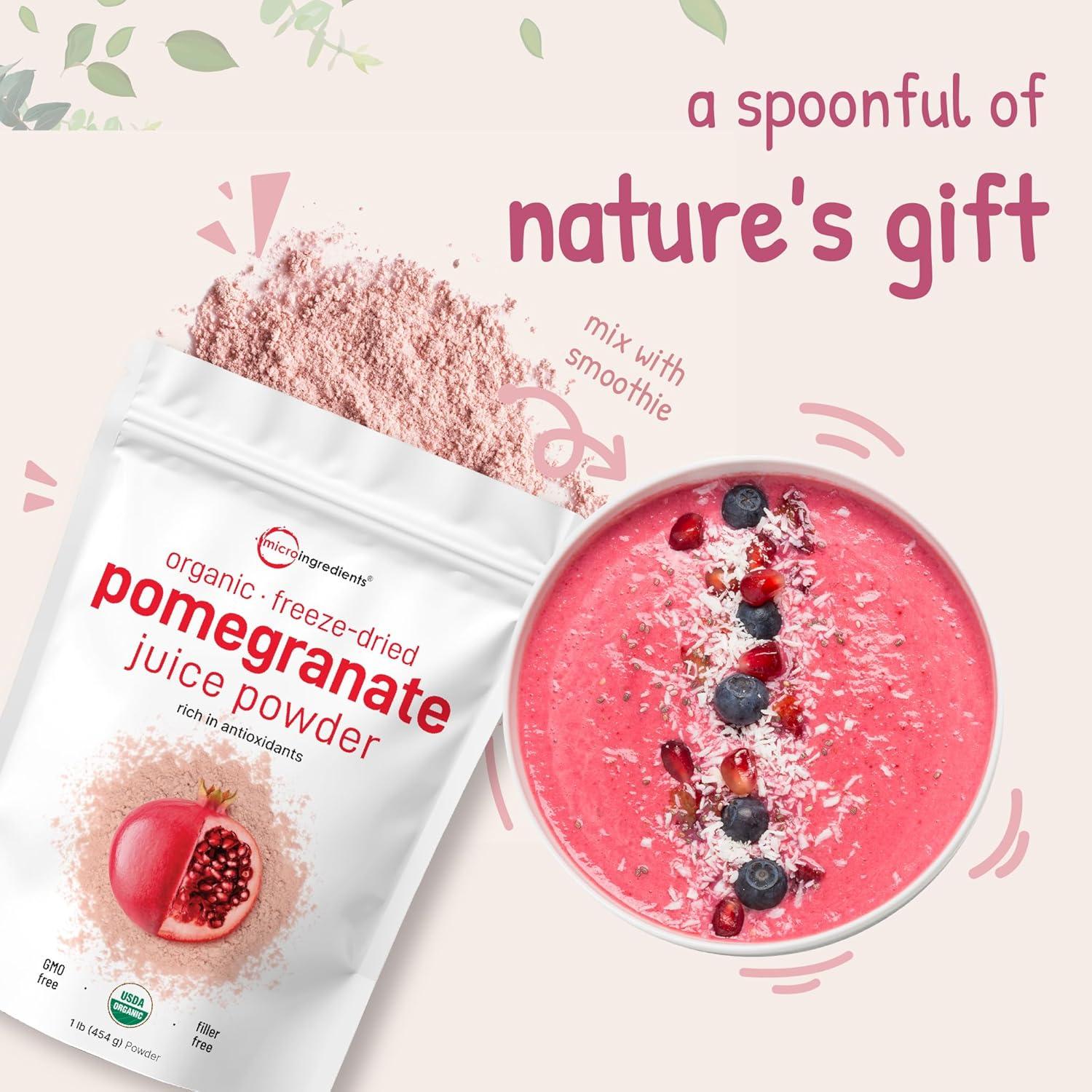 image:imageOrganic Pomegranate Juice Powder 1 Pound 100 Natural Fruit Powder Freeze Dried amp Cold Pressed No Sugar amp Additives Great Flavor for Drinks Smoothie amp Beverages NonGMO amp Vegan Friendly
