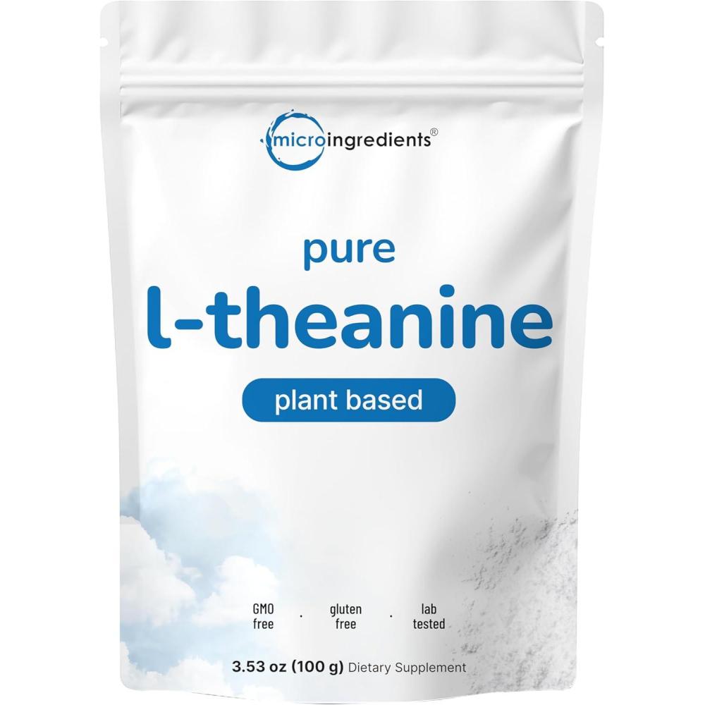 image:imagePure LTheanine Powder 100 Grams 1 Year Supply Filler Free No GMOs and Vegan Friendly