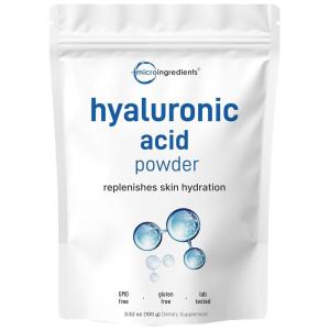 Hyaluronic Acid Serum Powder, 100 Grams | Low Molecular Weight, Cosmetics Grade | Skin Hydration and Moisture Support Supplements | Vegan, Water Soluble (Within 2 Hours)(3.52 Ounce (Pack of 1))