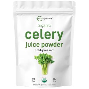 Organic Celery Juice Powder, 20 Ounce (1.25 Pound), 70 Serving, Celery Detox and Cold Pressed, Rich in Immune Vitamin C and Minerals, Vegan