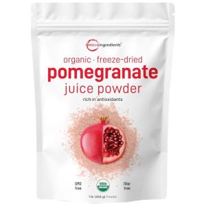 Organic Pomegranate Juice Powder, 1 Pound | 100% Natural Fruit Powder | Freeze Dried & Cold Pressed | No Sugar & Additives | Great Flavor for Drinks, Smoothie, & Beverages | Non-GMO & Vegan Friendly