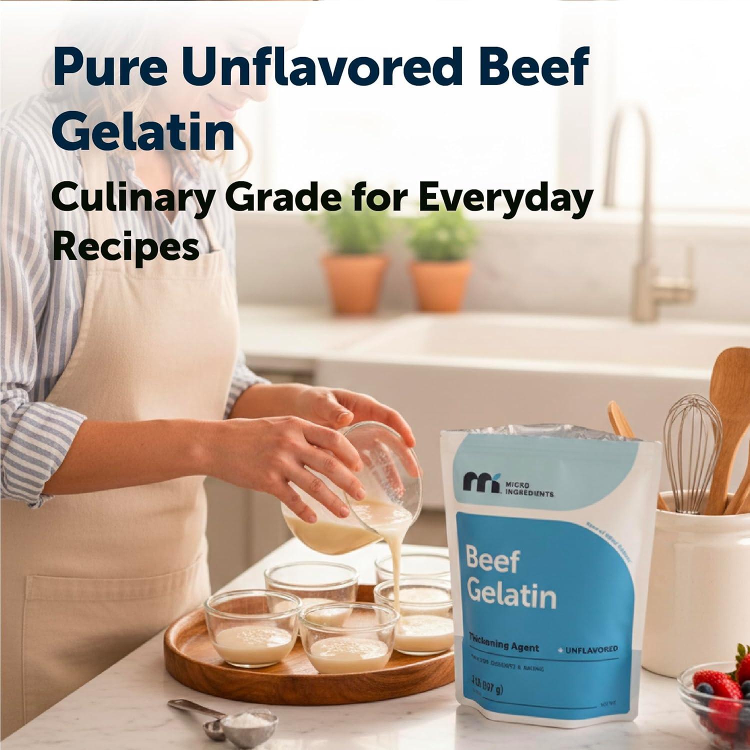 image:imageBeef Gelatin Powder 1lb Premium Source from GrassFed amp Pasture Raised Beef Unflavored Thickening Agent for Cooking amp Baking Natural Protein amp Collagen NonGMO Gluten Frees32 Ounce Pack of 1