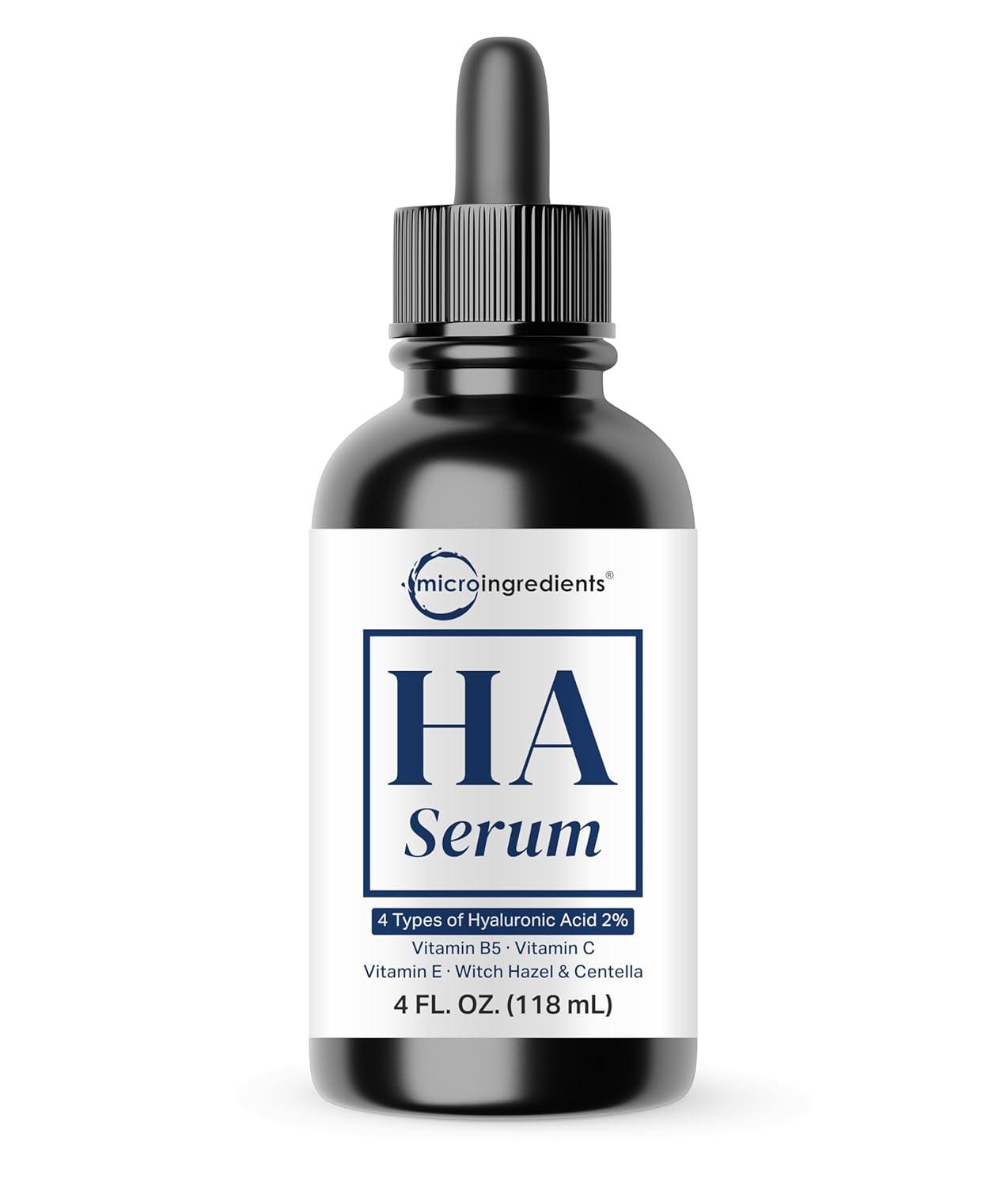 image:imageHyaluronic Acid Serum with Vitamin B5 for Face Lightweight Hydrating Face Serum for Dry amp Sensitive Skin 4 Types of HA at 2 with Vitamin C amp E OilFree amp FragranceFree 4 fl oz