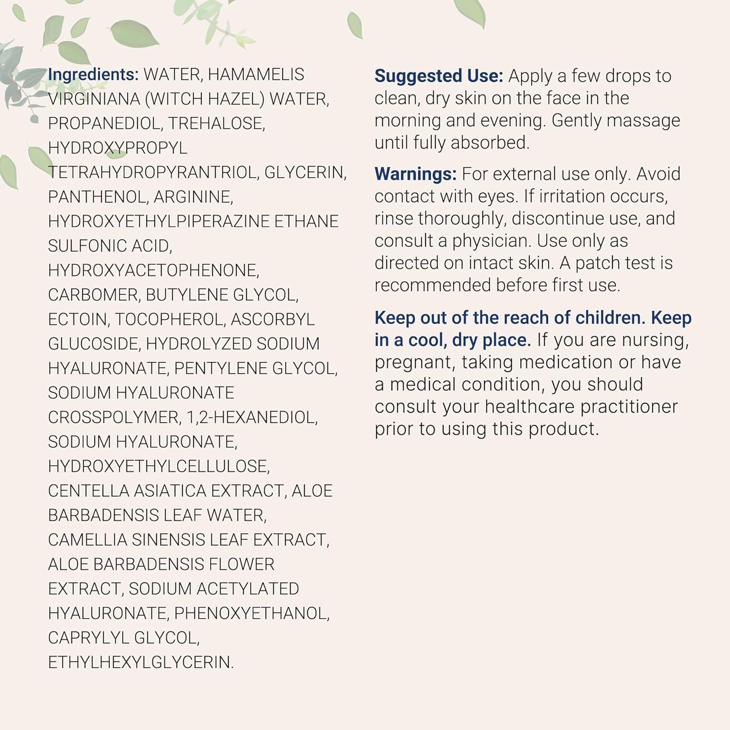 image:imageHyaluronic Acid Serum with Vitamin B5 for Face Lightweight Hydrating Face Serum for Dry amp Sensitive Skin 4 Types of HA at 2 with Vitamin C amp E OilFree amp FragranceFree 4 fl oz