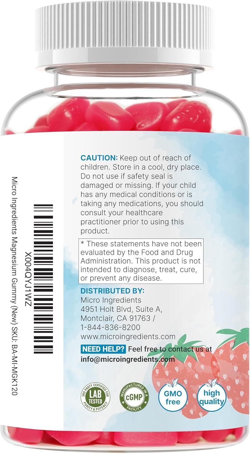 image:imageKids Magnesium Gummies for Age 2 120 Count Sugar Free Strawberry Flavor Calm Magnesium Citrate Gummies for Sleep Relaxation Muscle Bones amp Mood Support NonGMO Gluten Free