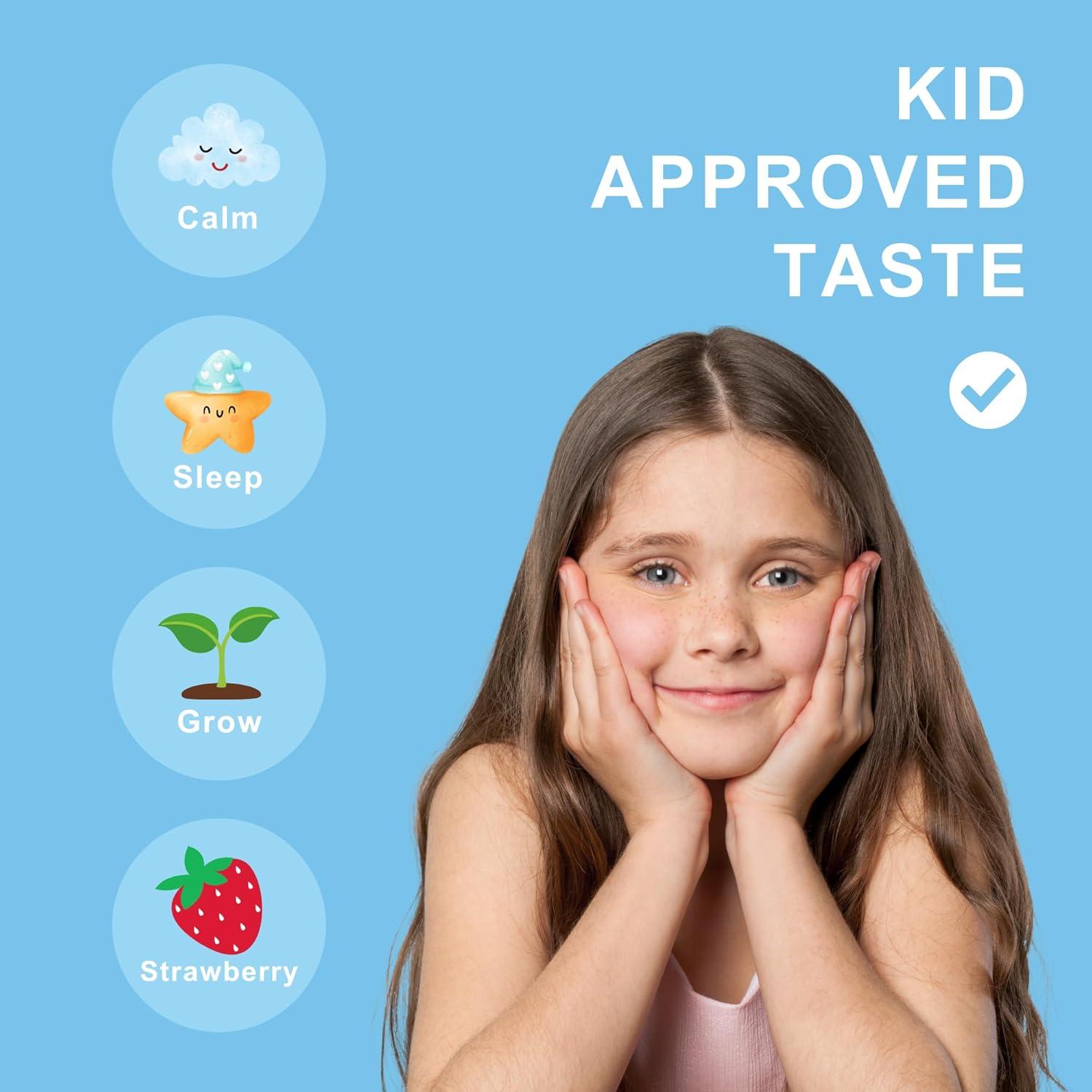image:imageKids Magnesium Gummies for Age 2 120 Count Sugar Free Strawberry Flavor Calm Magnesium Citrate Gummies for Sleep Relaxation Muscle Bones amp Mood Support NonGMO Gluten Free