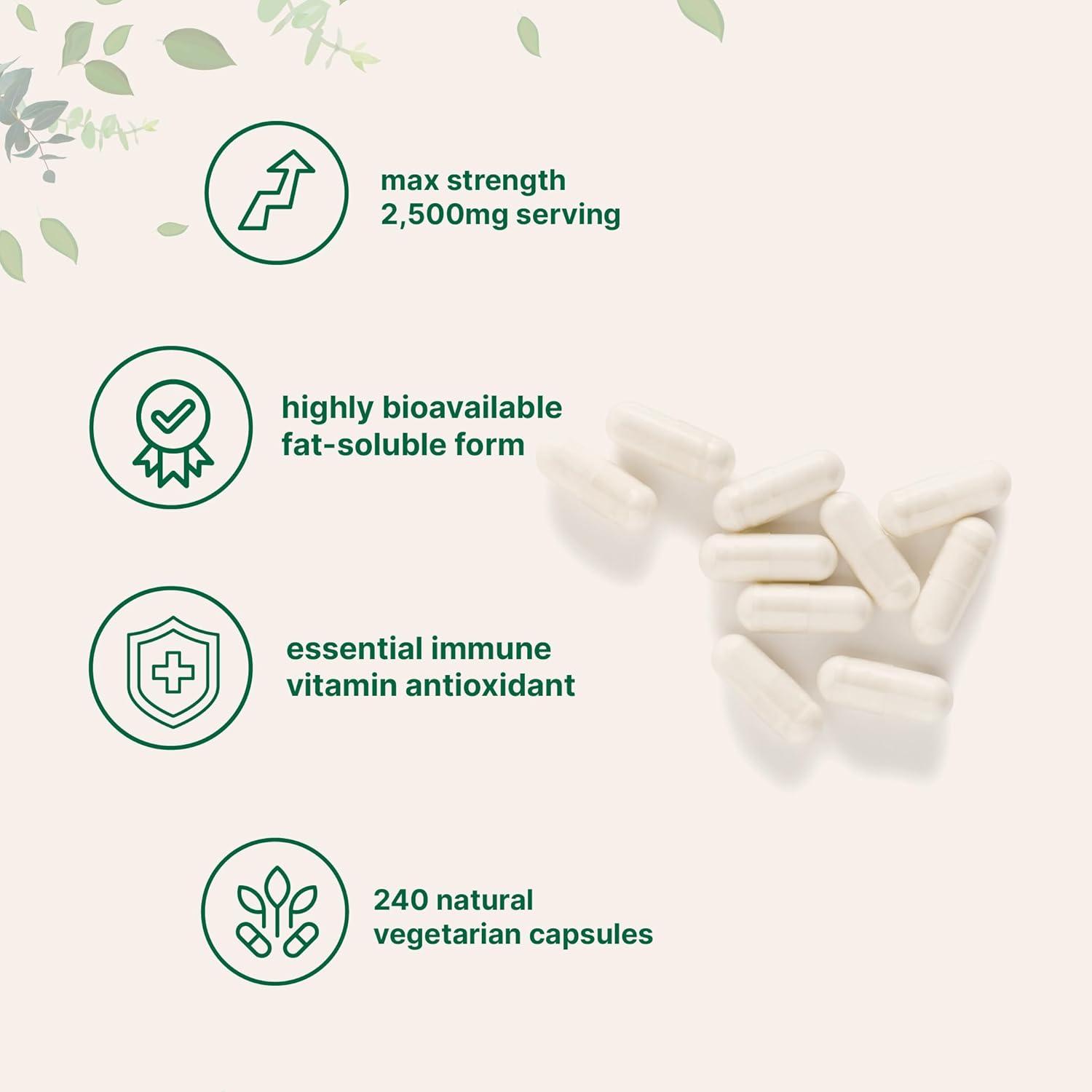 image:imageLiposomal Vitamin C 2500mg 240 Veggie Capsules Highly Bioavailable Fat Soluble Form Immune Support amp Antioxidant Supplement Liposomal Delivery for Superior Absorption NonGMO Gluten Free