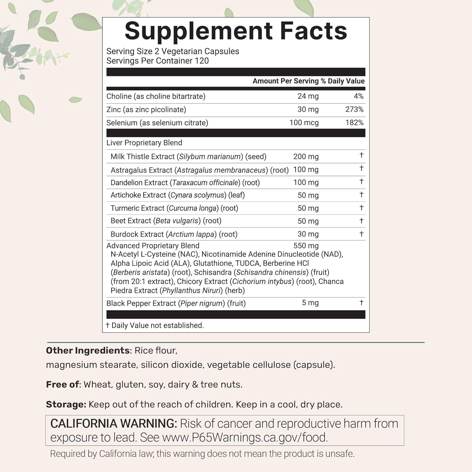 image:imageLiver Advanced 240 Veggie Capsules 20in1 Complex with Milk Thistle Dandelion NAD NAC ALA TUDCA Glutathione Artichoke Turmeric amp Astragalus NonGMO Gluten Free240 Count Pack of 1