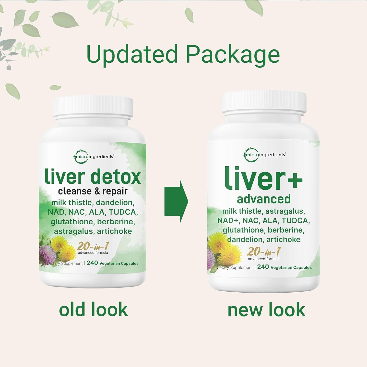 image:imageLiver Advanced 240 Veggie Capsules 20in1 Complex with Milk Thistle Dandelion NAD NAC ALA TUDCA Glutathione Artichoke Turmeric amp Astragalus NonGMO Gluten Free240 Count Pack of 1