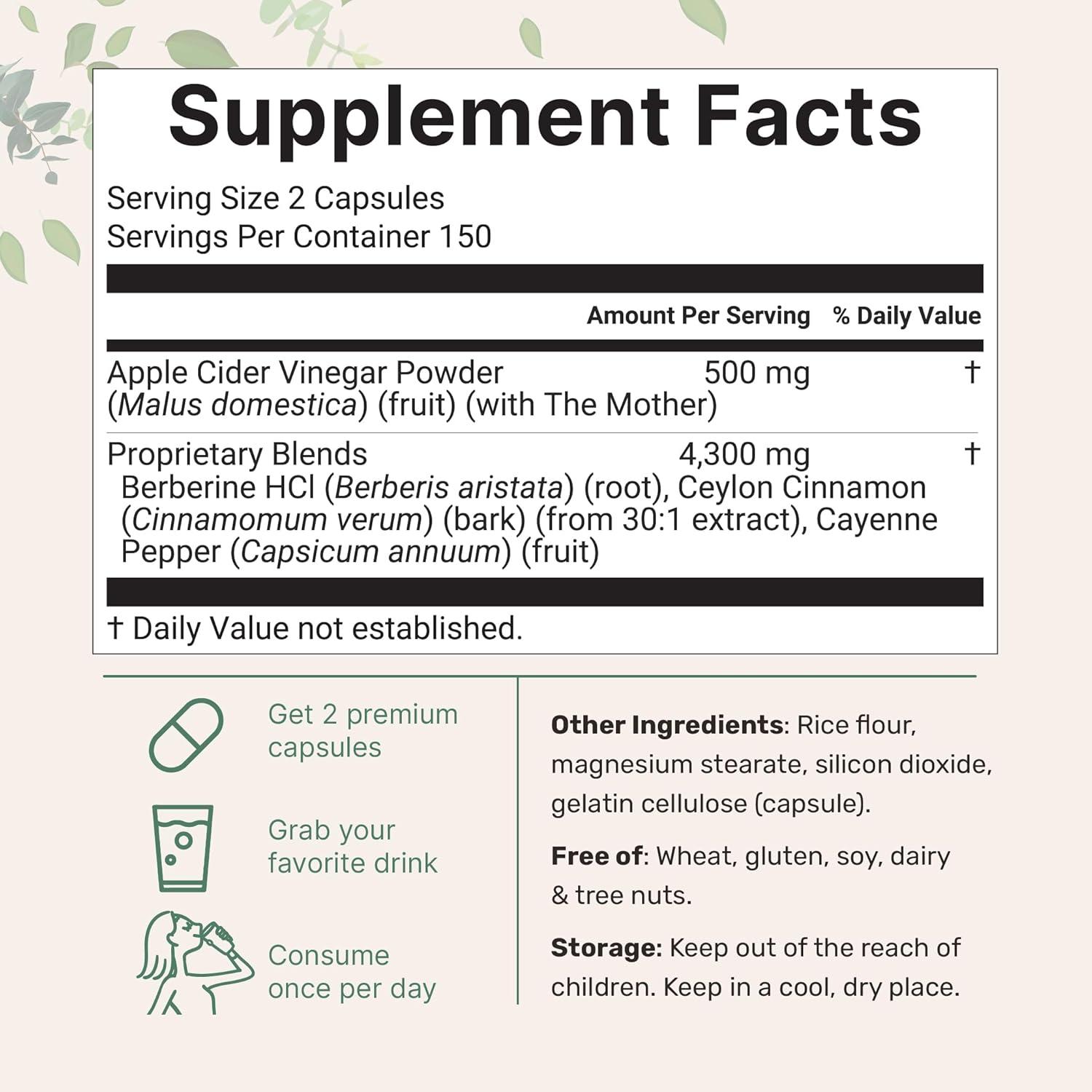 image:imageMicro Ingredients Apple Cider Vinegar Capsules 4800mg Per Serving 300 Counts 4in1 ACV Complex with The Mother Ceylon Cinnamon Cayenne Pepper amp More Immune Digestion amp Appetite Support
