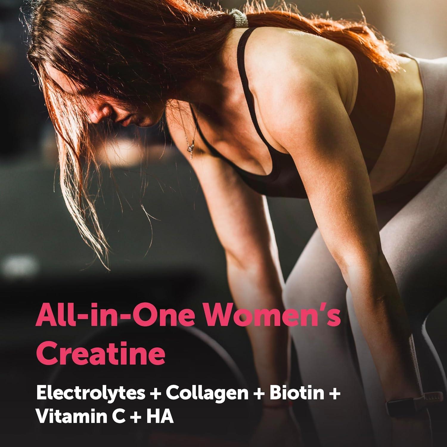 image:imageMicro Ingredients Creatine Electrolytes Multi Collagen for Women 5000mg Micronized Creatine Monohydrate Powder Complex Creatine Hydration Drink Mix Lemon Raspberry SugarFree NonGMO