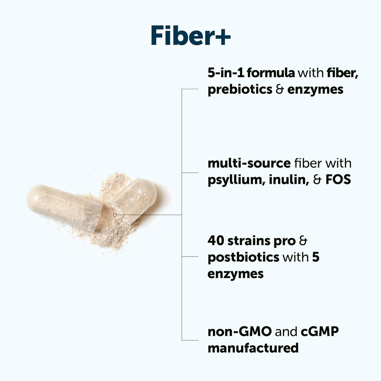 image:imageMicro Ingredients Fiber 240 Vegetarian Capsules Soluble Fiber Supplement with Psyllium Husk 5in1 with Probiotics Prebiotics Postbiotics amp Enzymes NonGMO
