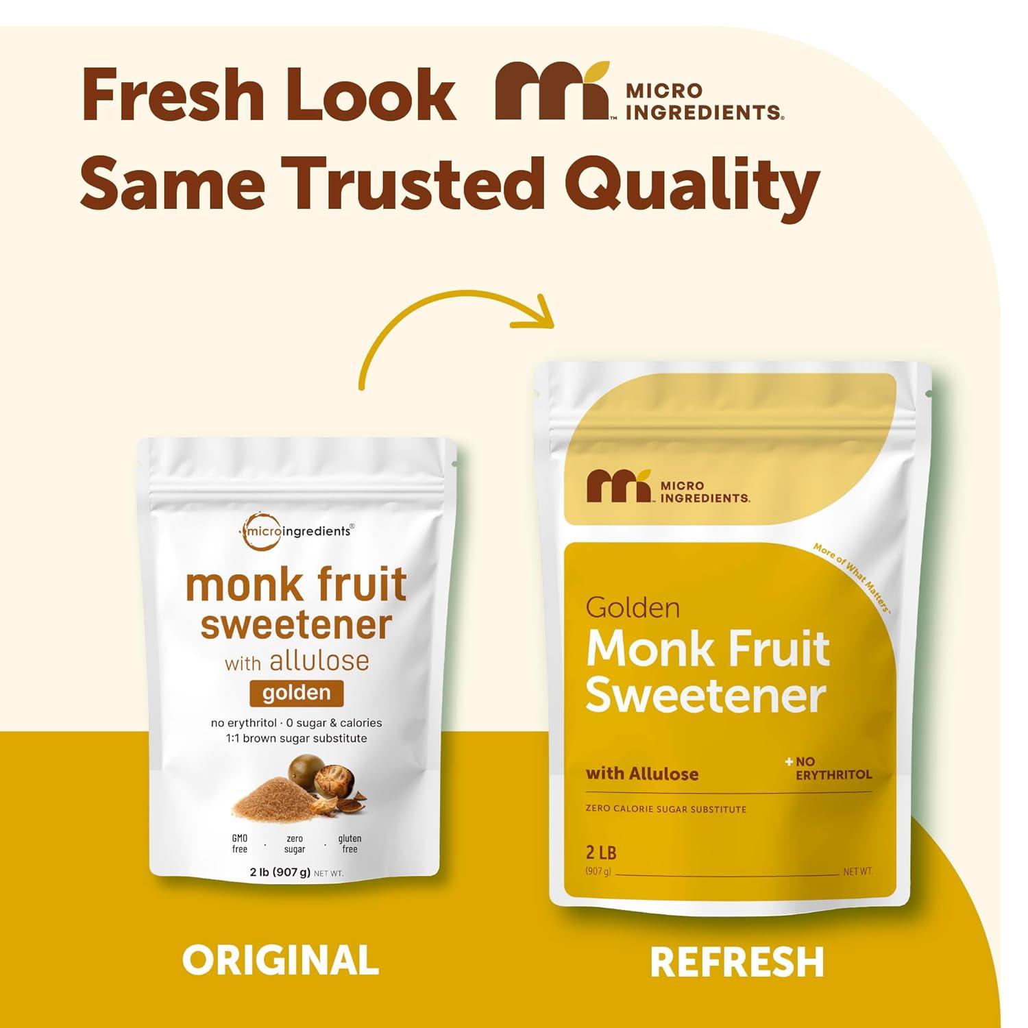 image:imageMicro Ingredients Golden Monk Fruit Sweetener with Allulose 2 lbs 11 Brown Sugar Substitute No Erythritol No Aftertaste Zero Calorie Sugar Alternative for Baking Coffee amp Tea Keto Vegan NonGMO