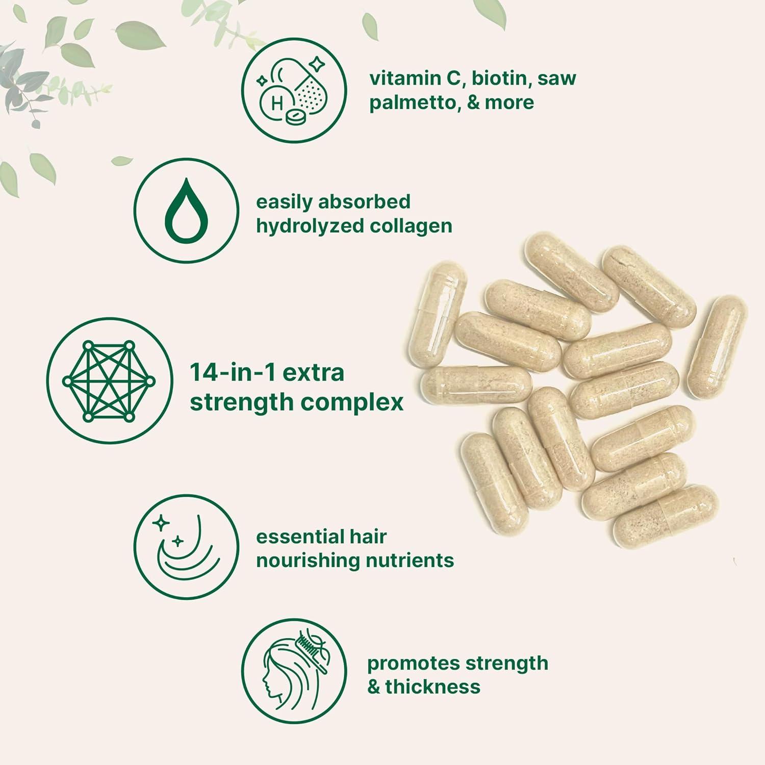 image:imageMicro Ingredients Hair Growth Vitamins for Women amp Men 120 Capsules 14in1 Formula with Biotin Collagen Keratin Saw Palmetto amp More Thicker Fuller Nourishes Thinning amp Loss Hair Support120 Count Pack of 1
